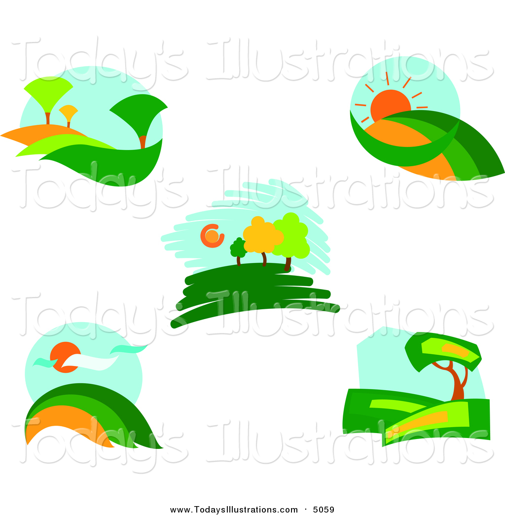 1024x1044 Clipart Of Bright Landscapes By Vector Tradition Sm