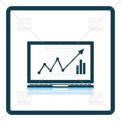 400x400 Icon Of Laptop With Chart Royalty Free Vector Clip Art Image