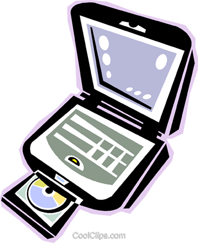 391x480 Laptop Computer With Cd Rom Drive Royalty Free Vector Clip Art