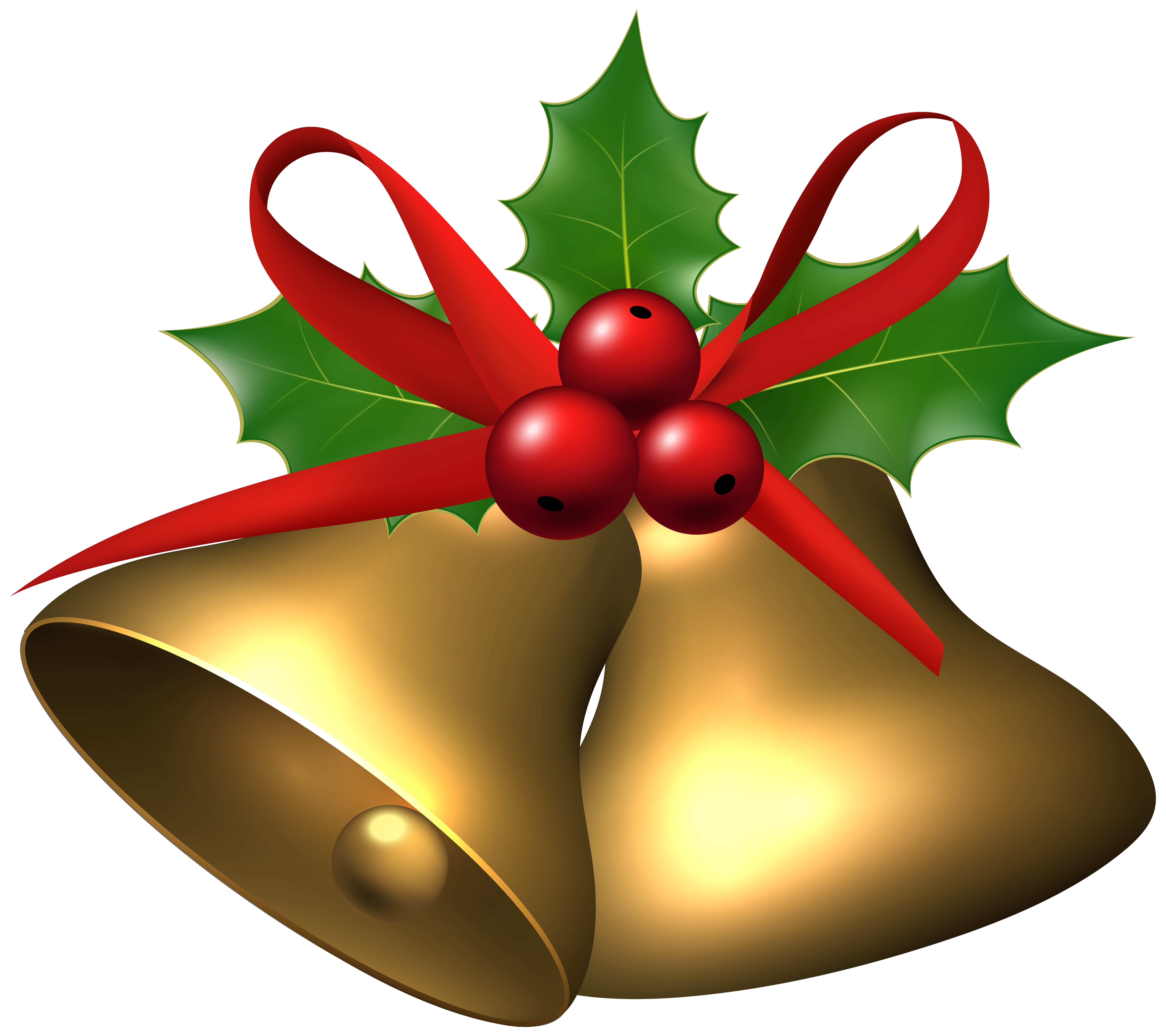 7620x6769 Large Christmas Bells With Holly Png Clip Art Imageu200b Gallery