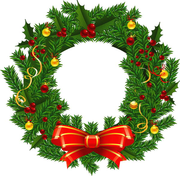 600x587 Large Transparent Christmas Wreath Png Picture Clipart