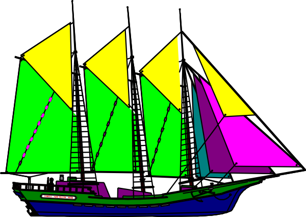 600x425 Large Sailing Ship Yellow Purple Clip Art Free Vector 4vector