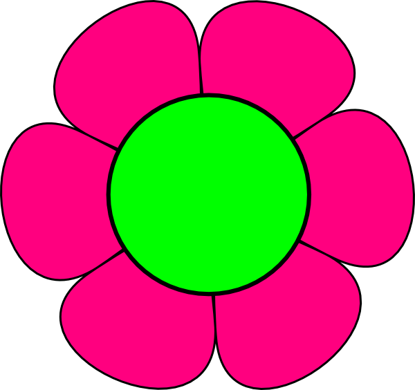 600x564 Large Green And Pink Flower Clip Art