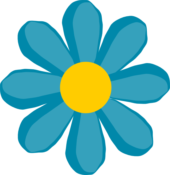 582x599 Blue Flower Clip Art