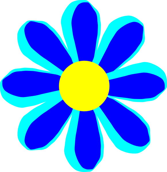 582x599 Blue Flower Clipart Large Flower