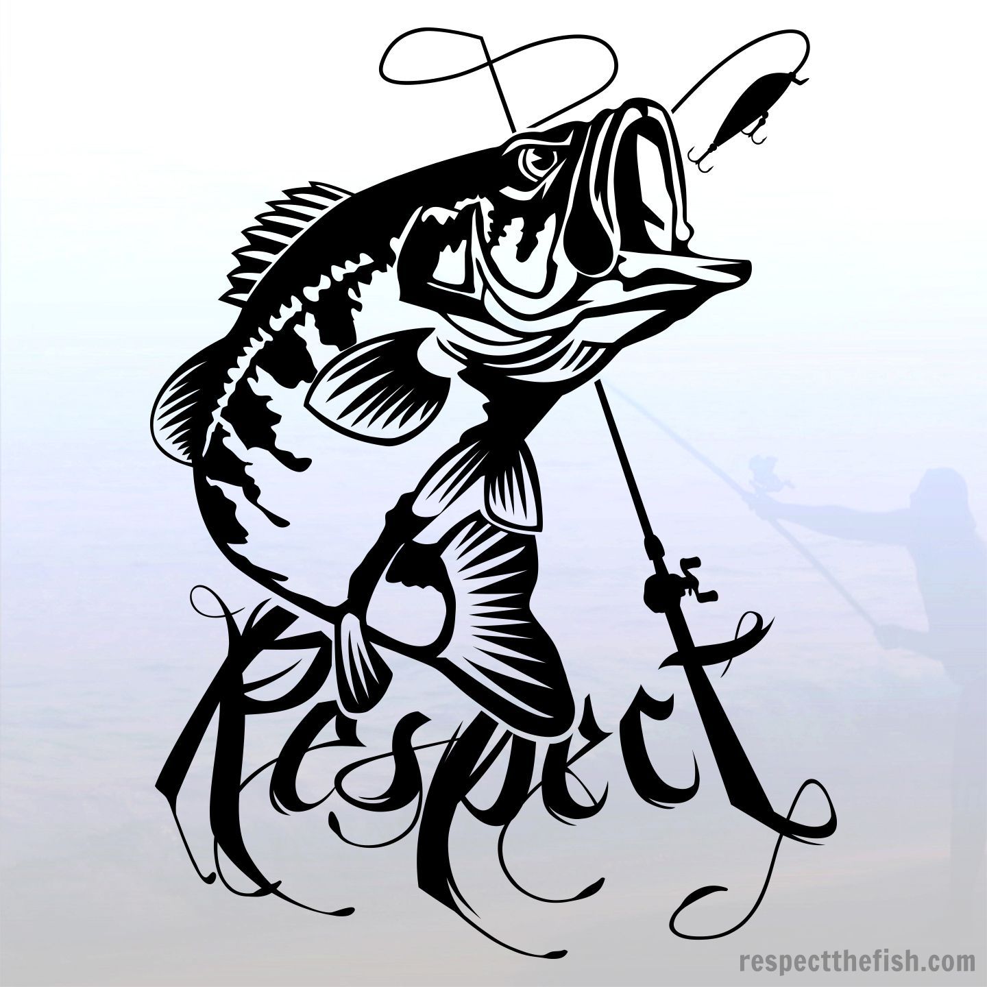 1440x1440 Largemouth Bass Fishing Window Sticker. Professional Grade Vinyl