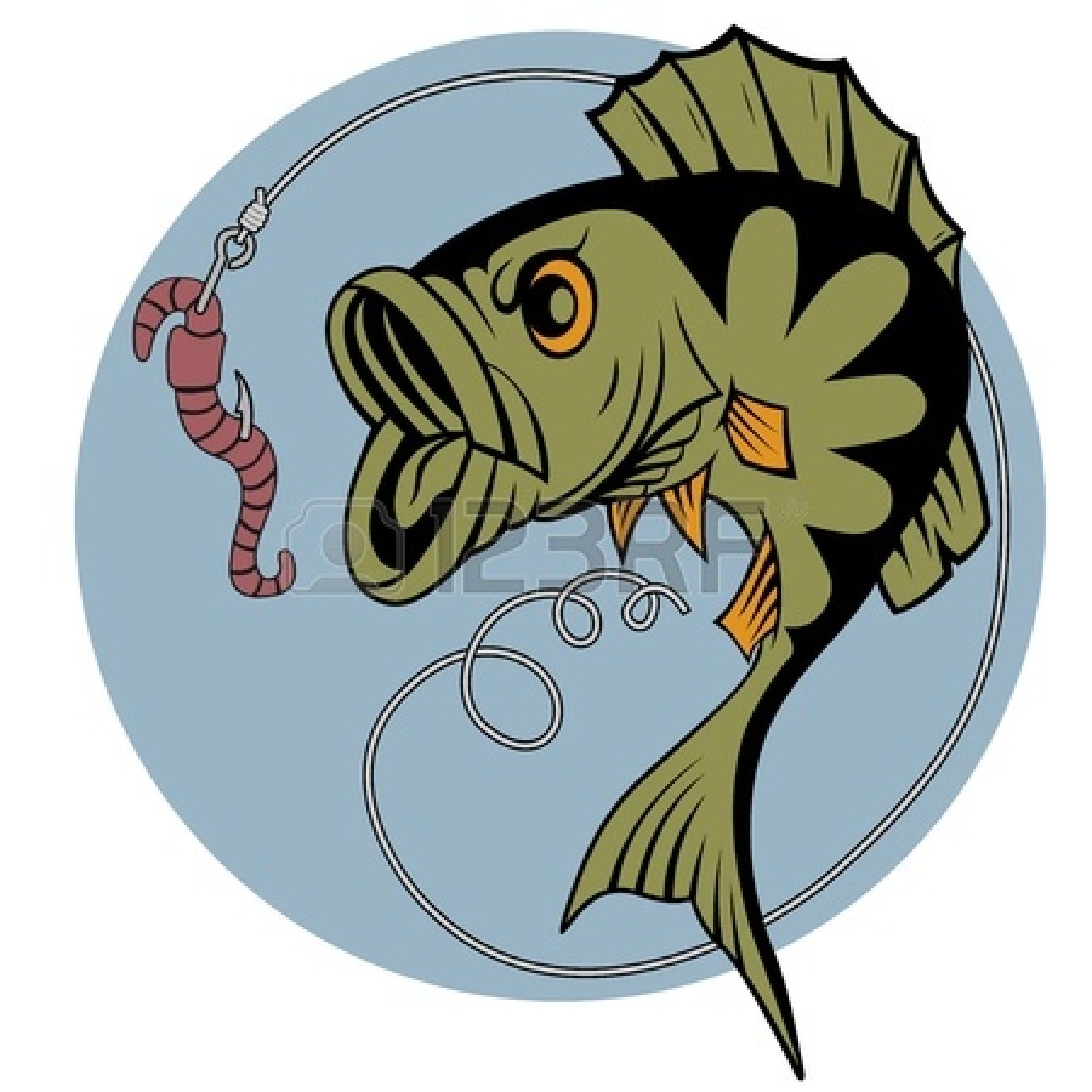 1350x1350 Bass Fishing Worm Clipart
