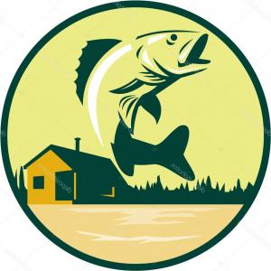 300x300 Royalty Free Clip Art Vector Green Largemouth Bass Logo By