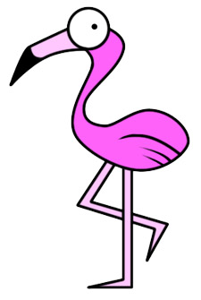 225x335 Flamingo Heart Clipart