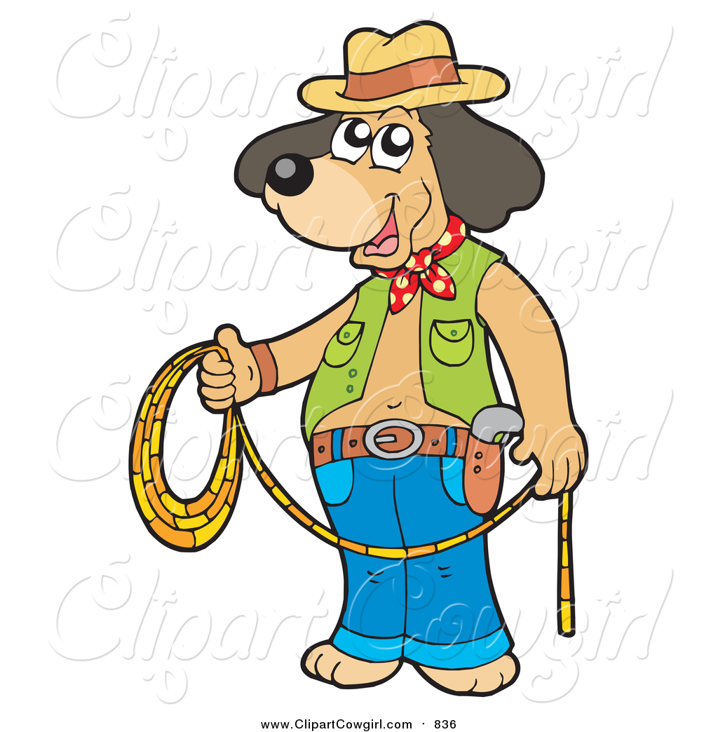 1024x1044 Clipart Of A Cowboy Dog Holding A Lasso By Visekart