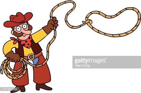 453x300 Cowboy With Lasso Premium Clipart