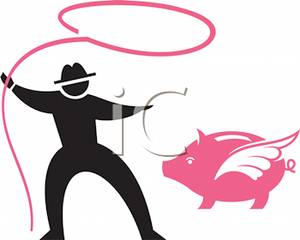 300x240 Colorful Cartoon Of Man With Lasso Trying To Capture