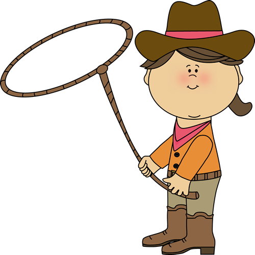 500x500 Cowgirl With A Lasso Imprimibles De Colores Clip