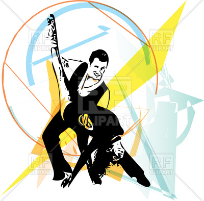 400x394 Latino Dancing Poster With Dancer Royalty Free Vector Clip Art