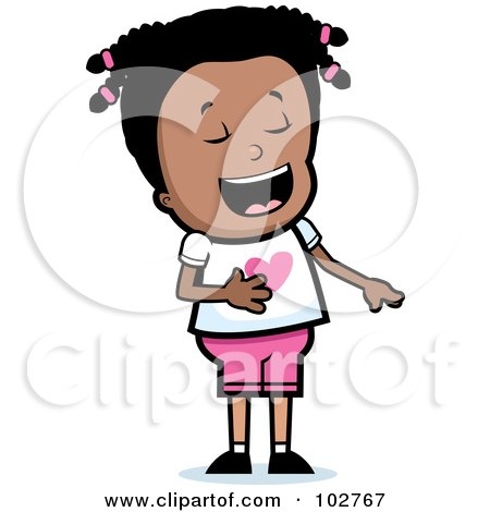 450x470 Clip Art Cartoon Clipart Of A Black White Girl Laughing