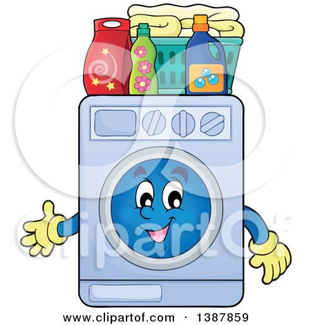 450x470 Royalty Free (Rf) Clipart Of Washing Machine Mascots