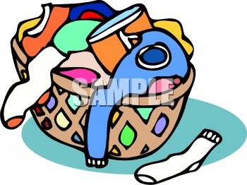 350x262 Royalty Free Clipart Image Basket Of Laundry