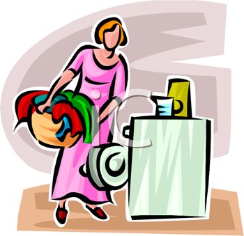 350x339 Woman Loading Clothes Or Laundry Into A Washer Or Washing Machine