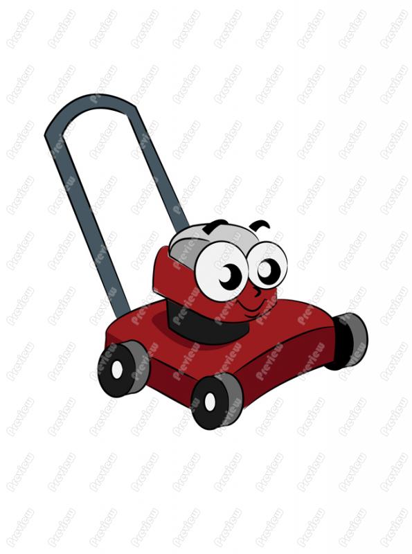 595x800 Lawn Mower Character Clip Art