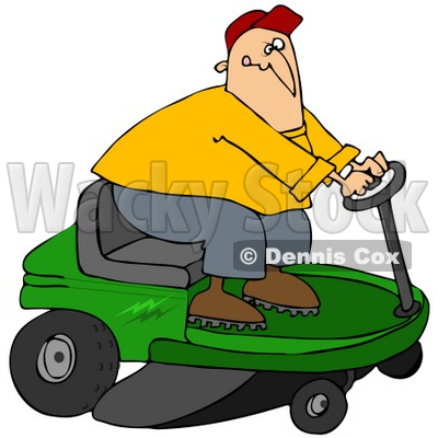 400x400 Clipart Illustration Of A White Guy Biting His Lip While Steering