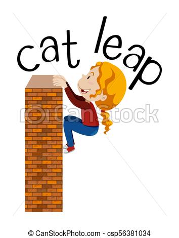 354x470 Cat Leap Exercise On White Background Illustration Vectors