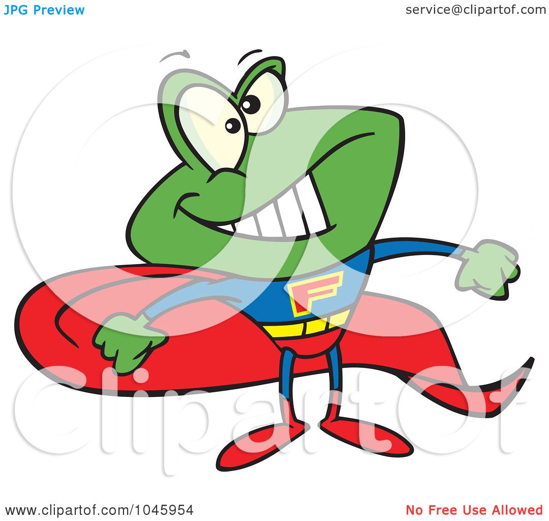 1080x1024 Royalty Free (Rf) Clip Art Illustration Of A Cartoon Super Frog By