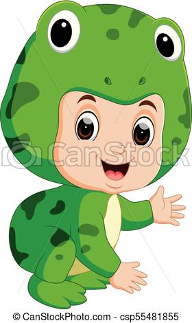 280x470 Illustration Of Cute Kids Cartoon Wearing Frog Costume Clipart