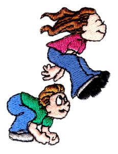 231x300 Children Playing Leapfrog Custom Embroidery Designs By Stitchitize
