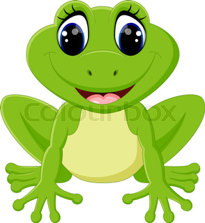 294x320 Cute Green Frog Cartoon Stock Vector Colourbox