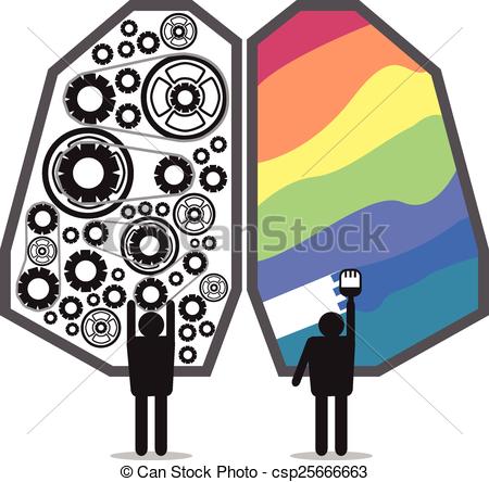 450x444 Brain Left Right Design Clip Art Vector