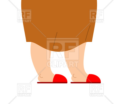 400x342 Grandmother Legs In Slippers Royalty Free Vector Clip Art Image