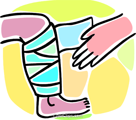 480x423 Bandage On A Leg Royalty Free Vector Clip Art Illustration