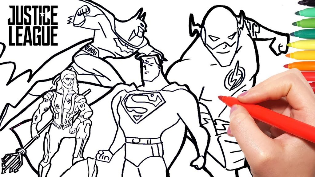 1024x576 Justice League Coloring Pages How To Draw Batman Superman Wonder