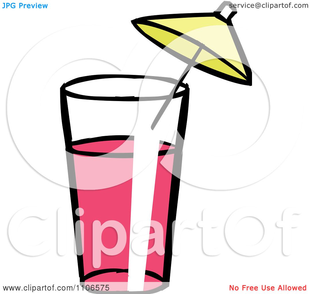 1080x1024 Clipart Glass Of Pink Lemonade With An Umbrella