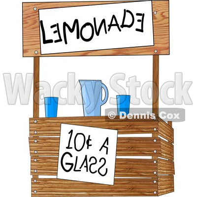 400x400 Funny Lemonade Stand Operated By Children Clipart Illustration
