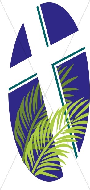 292x612 Oval Lent With Cross And Palm Lent Clipart