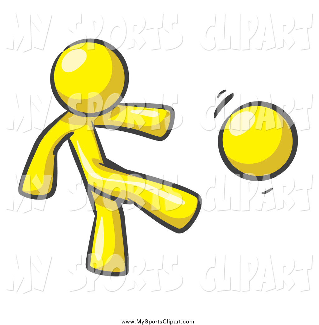 1024x1044 Cool Design Kick Clipart Sports Clip Art Of A Yellow Man Kicking