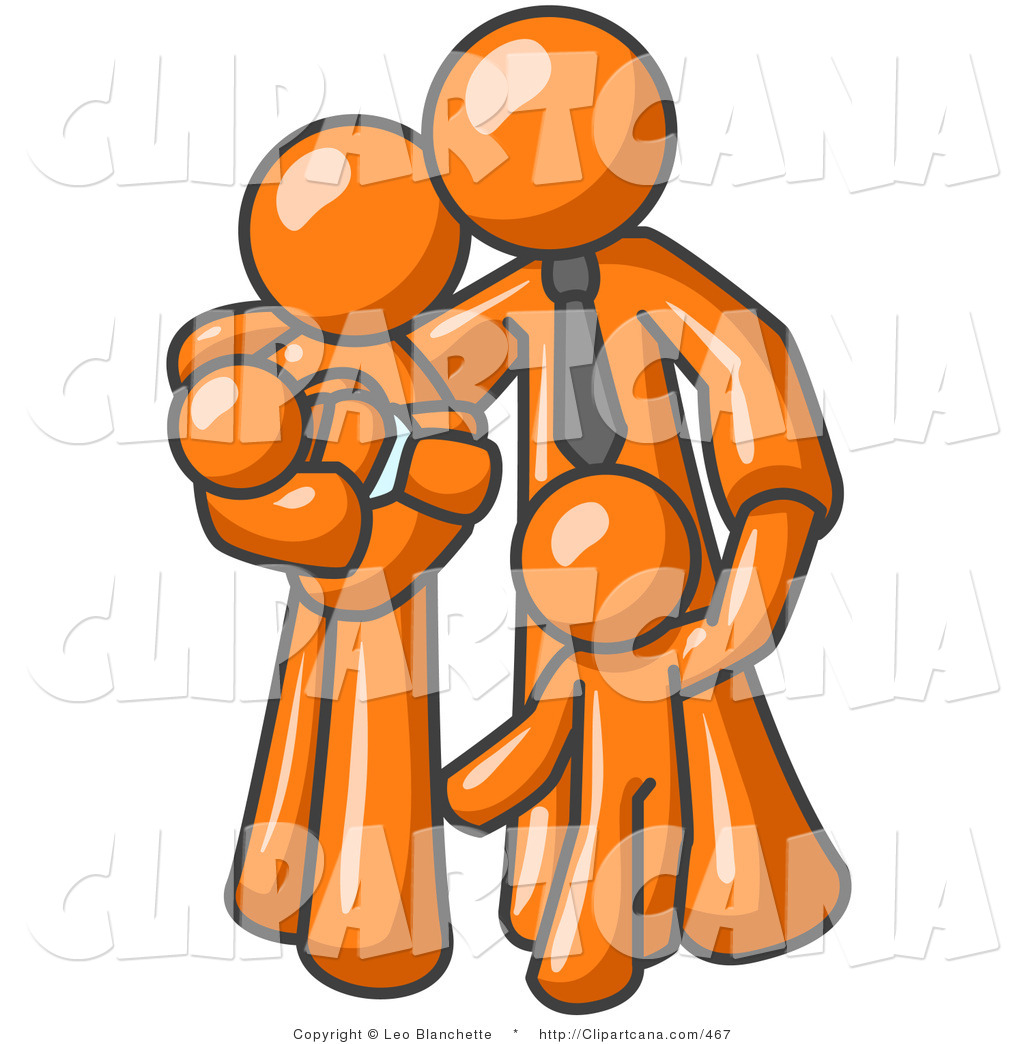 1024x1044 Vector Clip Art Of An Orange Family Businessman, A Father, Hugging