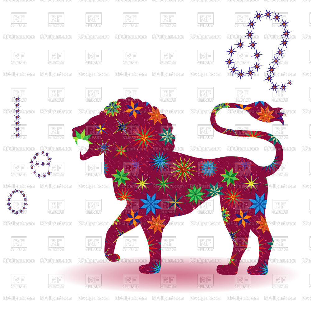 1000x1000 Zodiac Sign Leo With Stylized Multicolor Stars Isolated On
