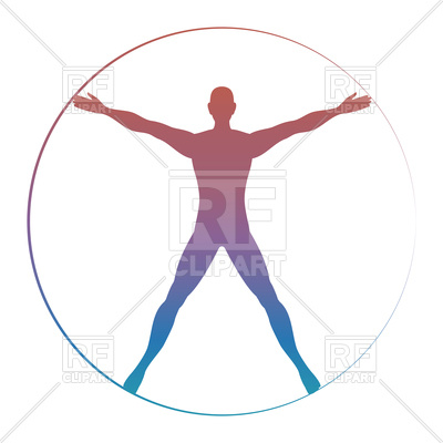 400x400 Modern Colorful Vitruvian Man Royalty Free Vector Clip Art Image