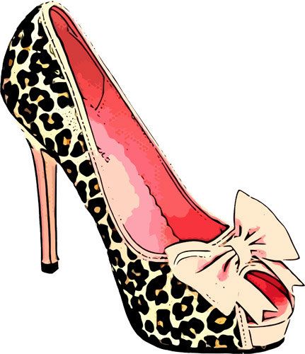 431x500 Leopard Bow High Heel Shoe Clip Art Png Clipart Digital Image