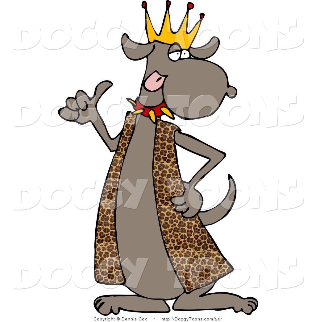 1024x1044 Doggy Clipart Of A Brown Dog King Wearing A Leopard Print Robe