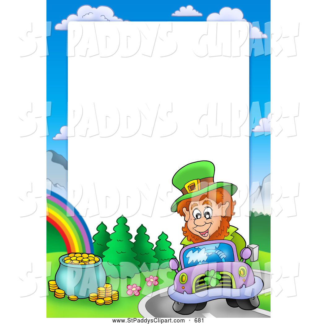 1024x1044 Vector Cliprt Of Friendly Leprechaun Driving Car By