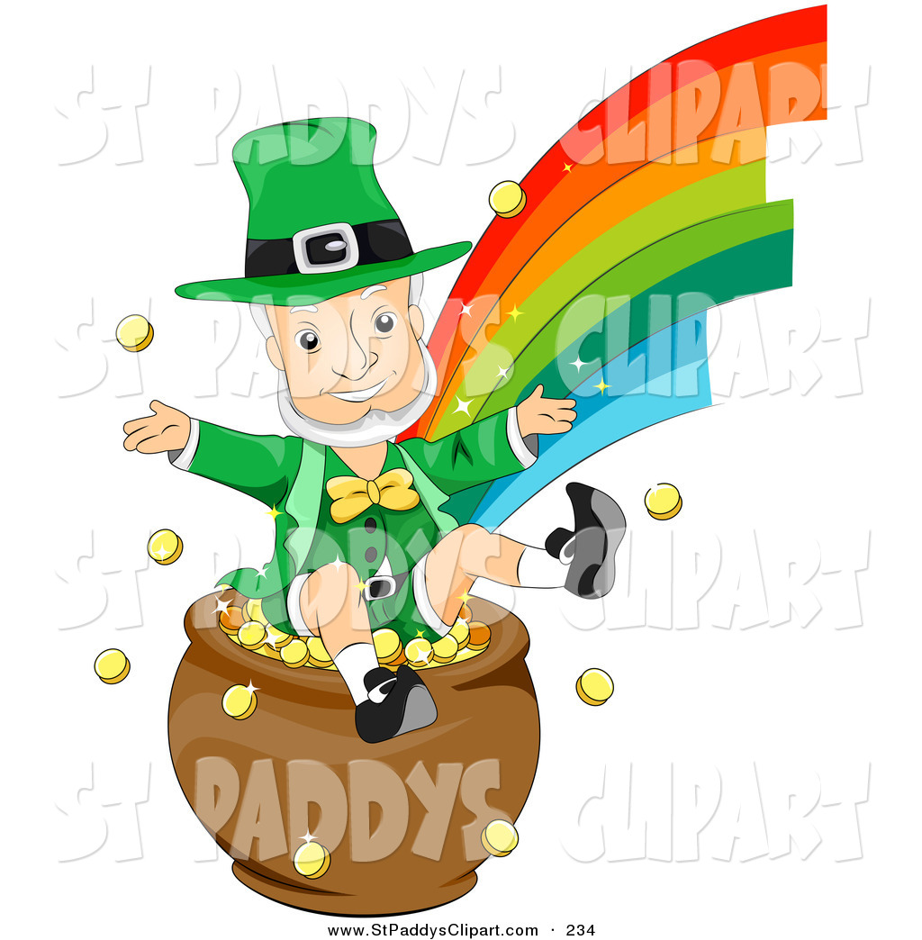1024x1044 Vector Clip Art An Elderly Leprechaun Man Jumping In A Pot