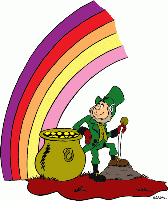 546x653 Leprechaun Watching Rainbow Coloring Page
