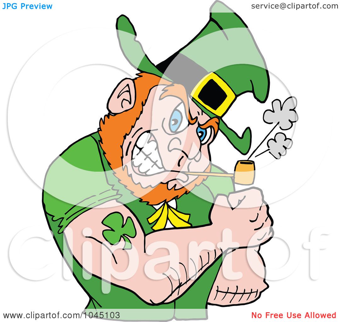1080x1024 Royalty Free (Rf) Cliprt Illustration Of Leprechaun Smoking