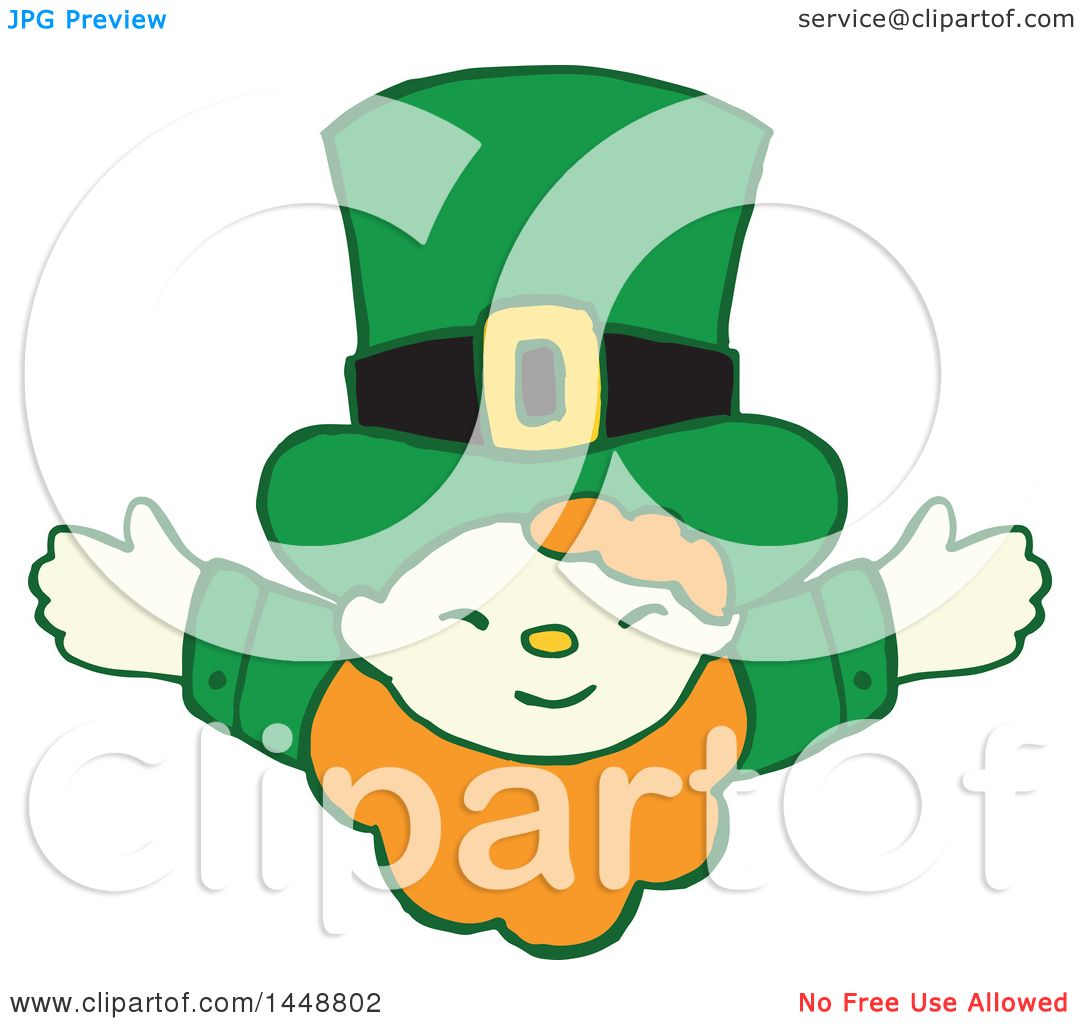 1080x1024 Clipart Of A Cute St Patricks Day Leprechaun With Open Arms