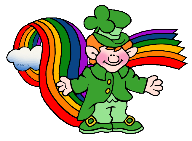 648x476 St. Patrick's Day Clip Art By Phillip Martin, Leprechaun And Rainbow