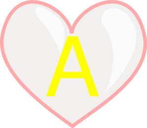 298x261 Heart With Letter A Clip Art