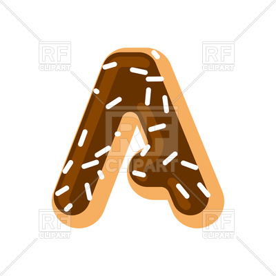 400x400 Letter A Donut Font Royalty Free Vector Clip Art Image